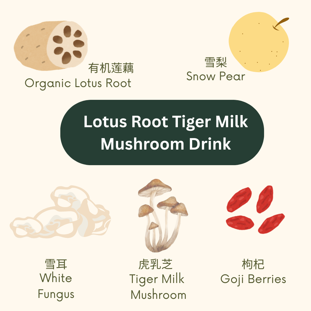 Lotus Root Tiger Milk Mushroom Dessert Drink 炖莲藕虎乳芝饮品 350g